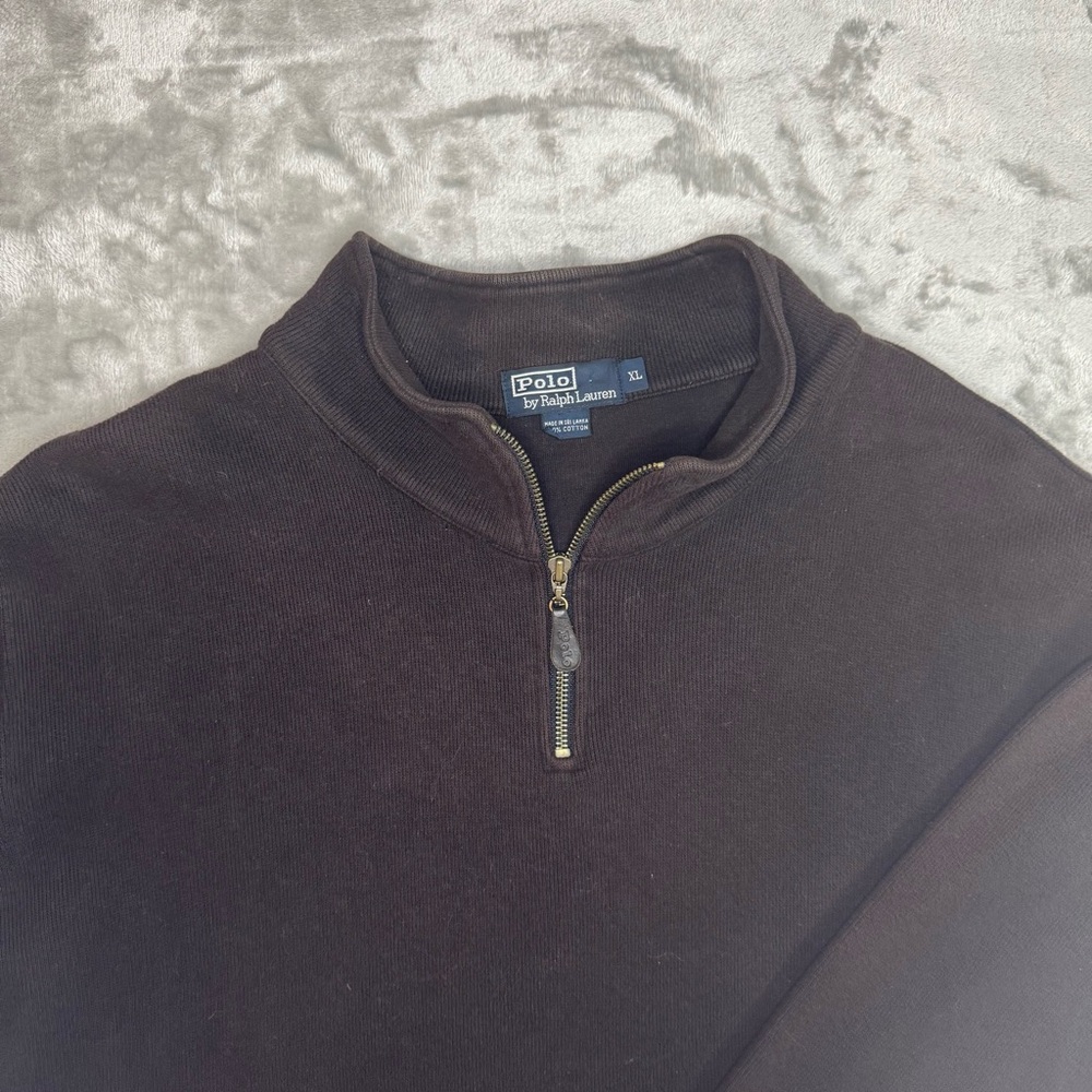 Polo Ralph Lauren Quarter Zip Pullover Thick Sweater Mens X-Large Black